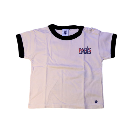 A White Short Sleeve T Shirts from Petit Bateau in size 6-12M for boy. (Front View)