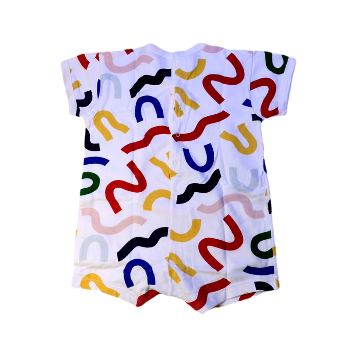 A Multicolour Short Sleeve Rompers from Petit Bateau in size 12-18M for neutral. (Back View)