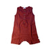 A Brown Sleeveless Rompers from 1 + in the family in size 2T for boy. (Front View)