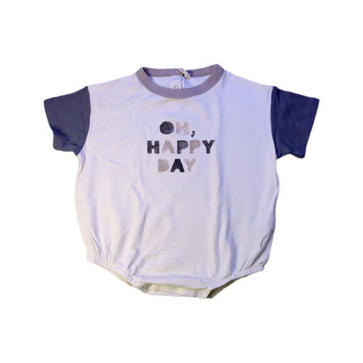 A White Short Sleeve Bodysuits from Quincy Mae in size 18-24M for boy. (Front View)