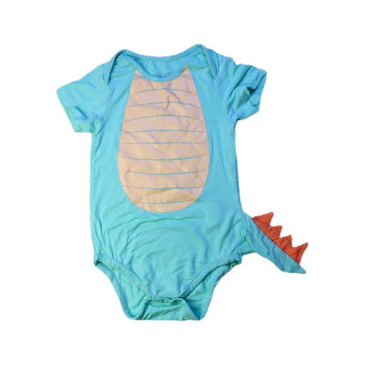 A Teal Short Sleeve Bodysuits from Not Too Big in size 18-24M for neutral. (Front View)