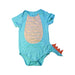 A Teal Short Sleeve Bodysuits from Not Too Big in size 18-24M for neutral. (Front View)