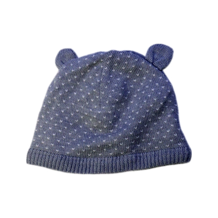 A Blue Winter Hats from Petit Bateau in size 4T for neutral. (Front View)