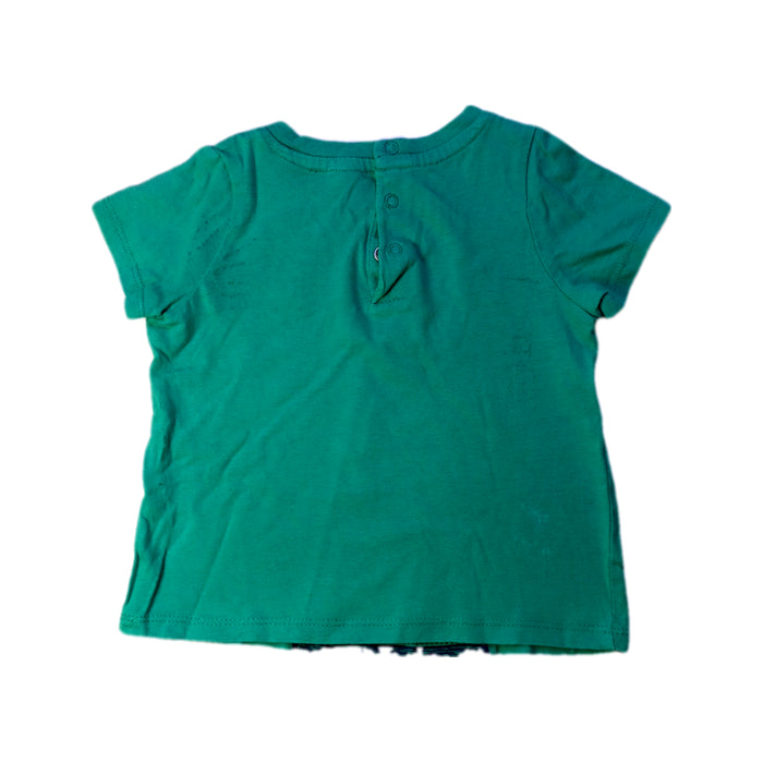 A Green Short Sleeve T Shirts from DPAM in size 12-18M for boy. (Back View)
