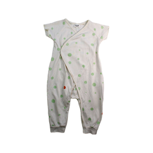 A White Long Sleeve Rompers from Oeuf in size 6-12M for neutral. (Front View)