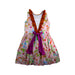 A Multicolour Sleeveless Dresses from Il Gufo in size 10Y for girl. (Back View)