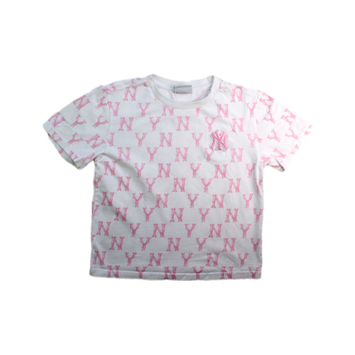 A White Short Sleeve T Shirts from MLB in size 9Y for girl. (Front View)