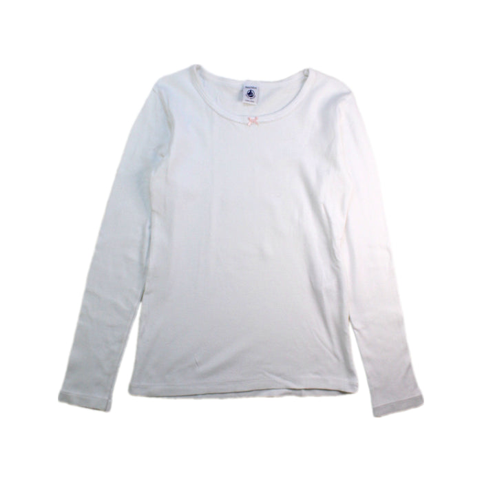 A White Long Sleeve Tops from Petit Bateau in size 10Y for girl. (Front View)