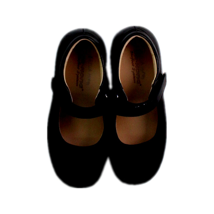 A Black Dress Shoes from Dr. Kong in size 6T for girl. (Back View)