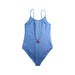 A Blue Swimsuits from Sundek in size 12Y for girl. (Back View)