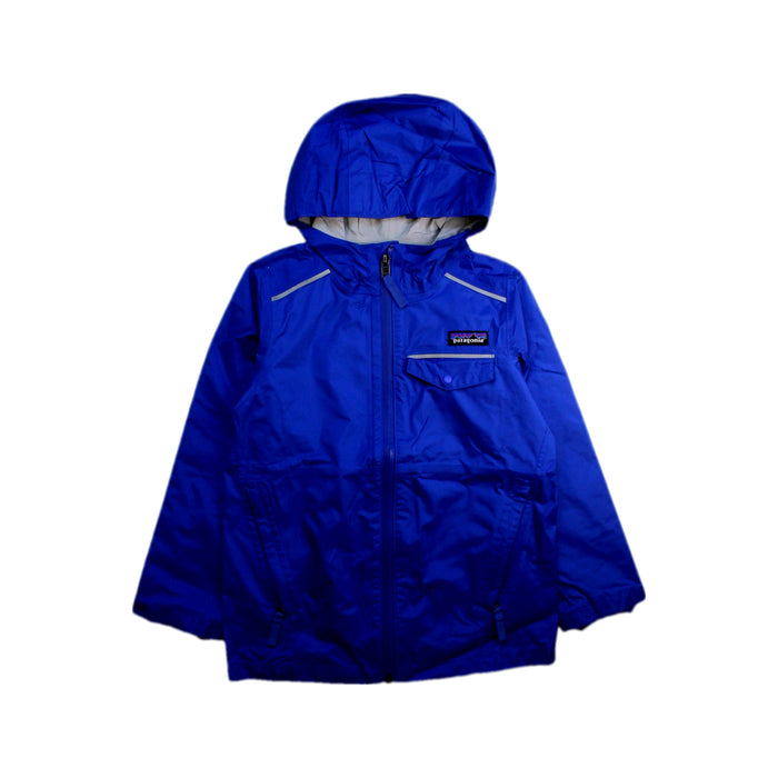 A Blue Rain Jackets from Patagonia in size 5T for boy. (Front View)