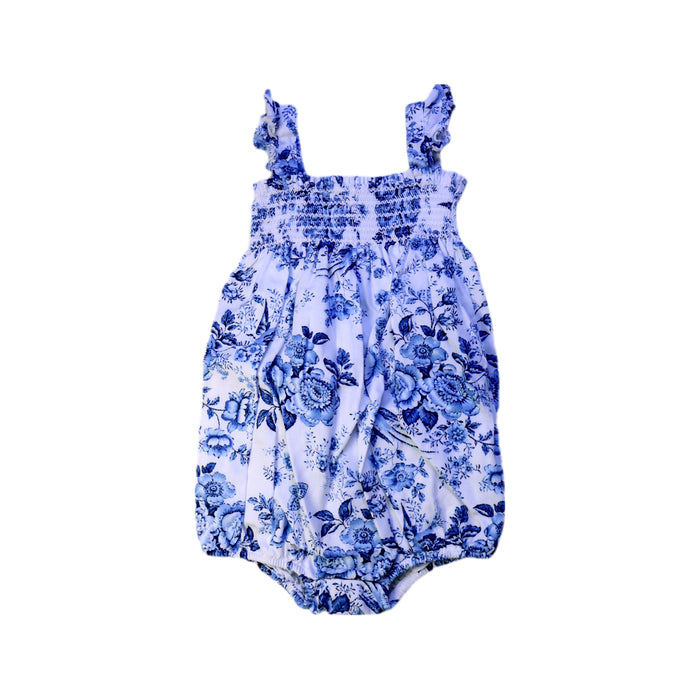 A Blue Sleeveless Rompers from Ralph Lauren in size 12-18M for girl. (Front View)