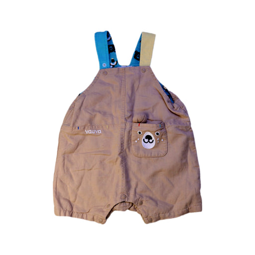 A Beige Overall Shorts from Vauva in size 6-12M for girl. (Front View)