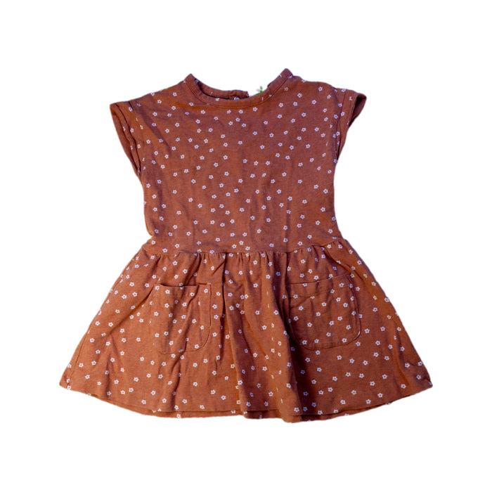 A Brown Short Sleeve Dresses from Nature Baby in size 2T for girl. (Front View)