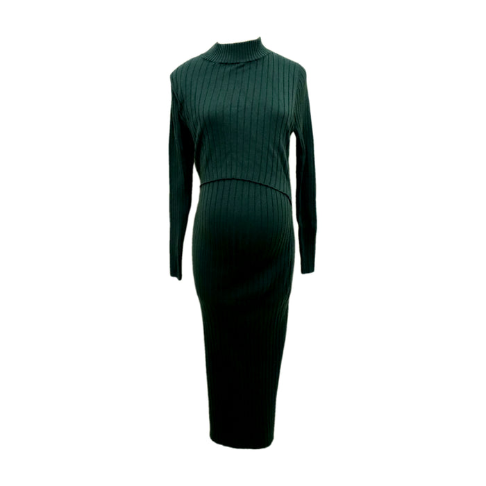 A Green Long Sleeve Dresses from Ripe in size Maternity-S for maternity. (Front View)