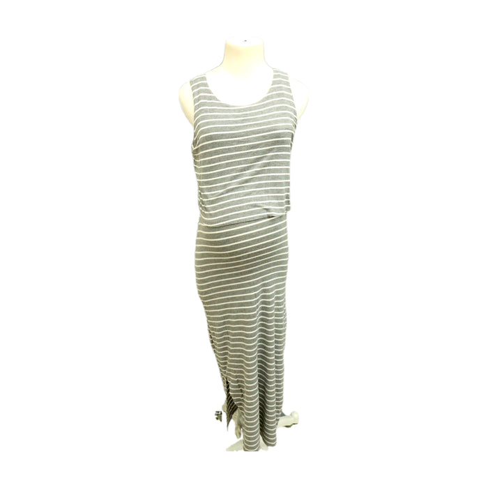 A Grey Sleeveless Dresses from Seraphine in size Maternity-S for maternity. (Front View)