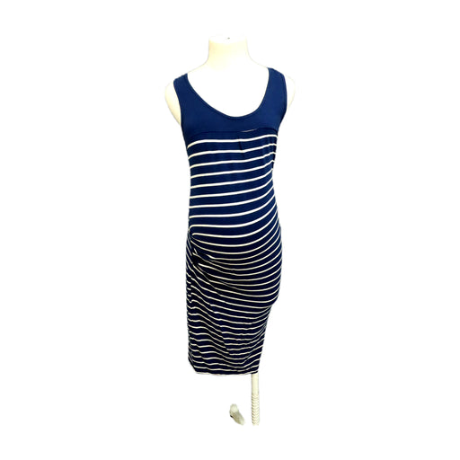 A Navy Sleeveless Dresses from Seraphine in size Maternity-M for maternity. (Front View)