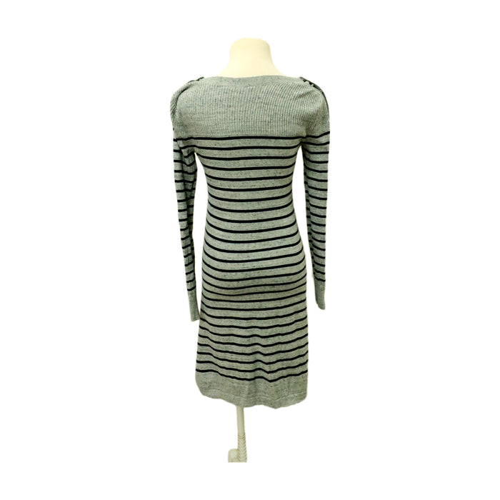 A Grey Long Sleeve Dresses from Seraphine in size Maternity-S for maternity. (Back View)