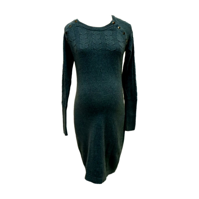 A Green Sweater Dresses from Seraphine in size Maternity-S for maternity. (Front View)