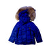 A Blue Puffer/Quilted Jackets from Moncler in size 2T for neutral. (Front View)
