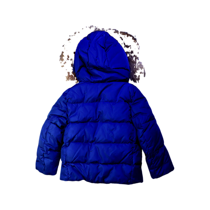 A Blue Puffer/Quilted Jackets from Moncler in size 2T for neutral. (Back View)