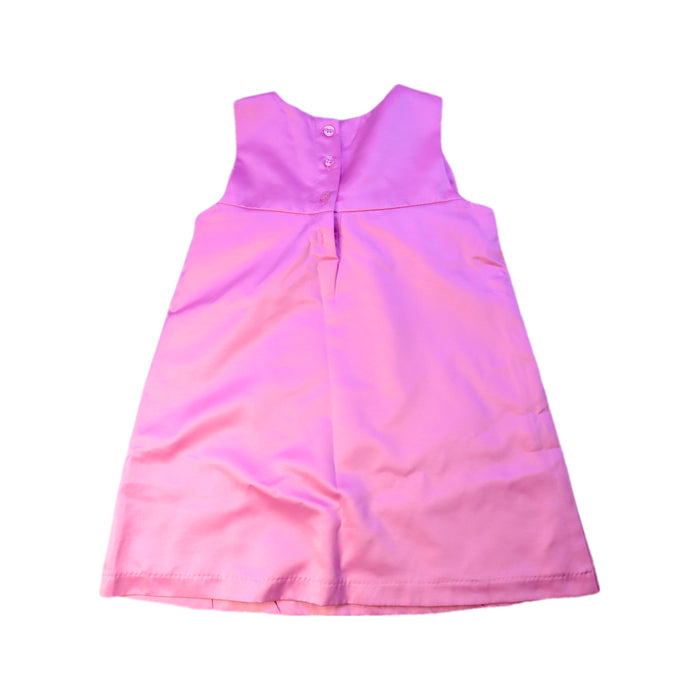 A Pink Sleeveless Dresses from Seed in size 4T for girl. (Back View)