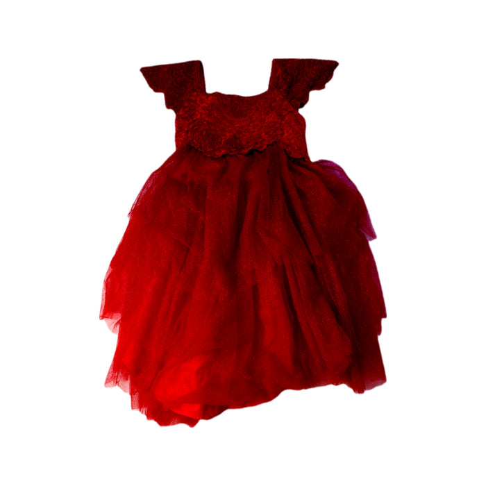 A Red Sleeveless Dresses from Monsoon in size 3T for girl. (Front View)