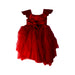 A Red Sleeveless Dresses from Monsoon in size 3T for girl. (Back View)