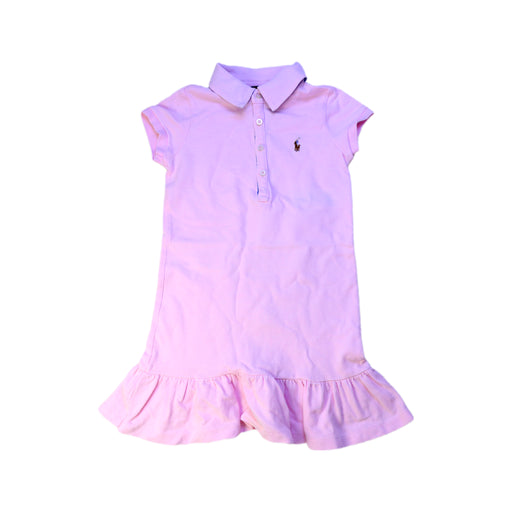 A Pink Short Sleeve Dresses from Polo Ralph Lauren in size 4T for girl. (Front View)
