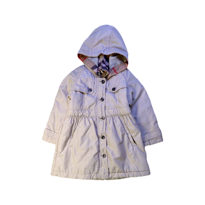 A White Coats from Burberry in size 3T for girl. (Front View)