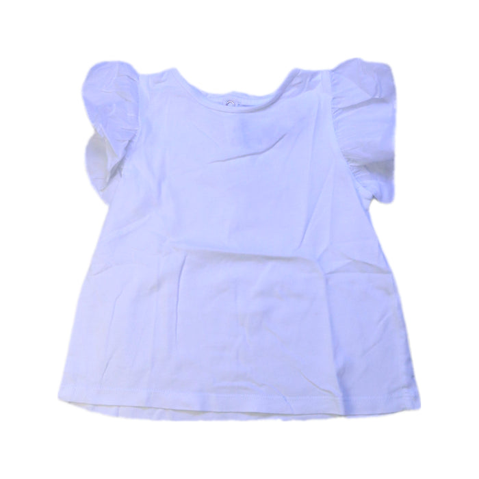 A White Short Sleeve Tops from Jacadi in size 4T for girl. (Front View)