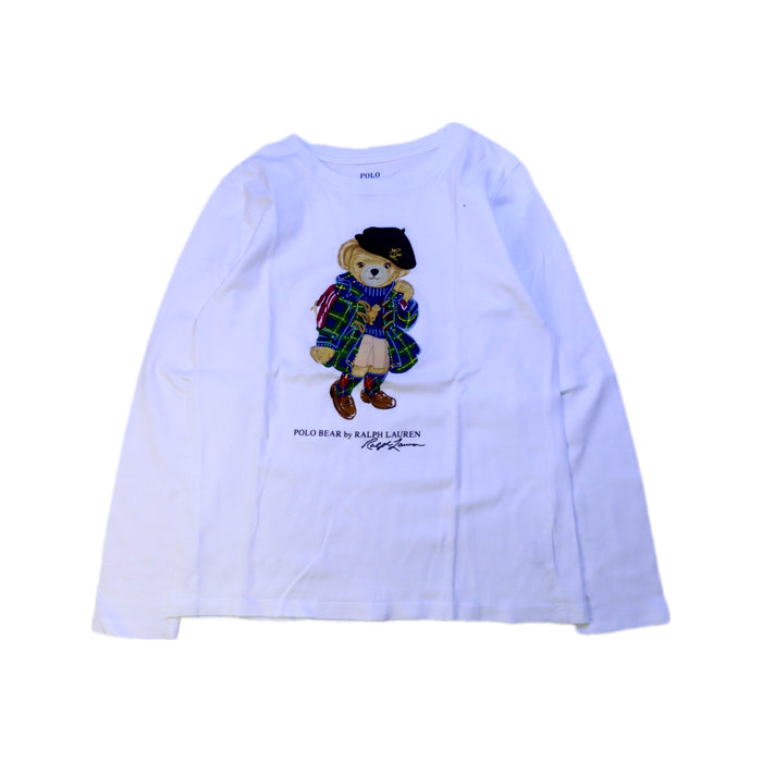 A White Long Sleeve Tops from Polo Ralph Lauren in size 6T for girl. (Front View)