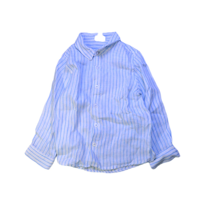 A Blue Long Sleeve Shirts from Seed in size 4T for boy. (Front View)