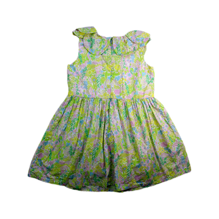 A Green Sleeveless Dresses from Jacadi in size 6T for girl. (Back View)