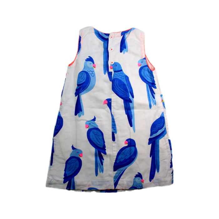 A Blue Sleeveless Dresses from Boden in size 4T for girl. (Back View)