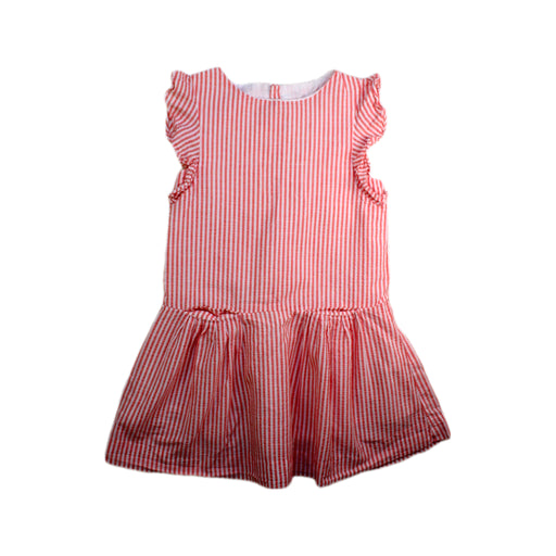 A Red Sleeveless Dresses from Jacadi in size 5T for girl. (Front View)