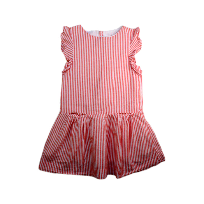 A Red Sleeveless Dresses from Jacadi in size 5T for girl. (Front View)