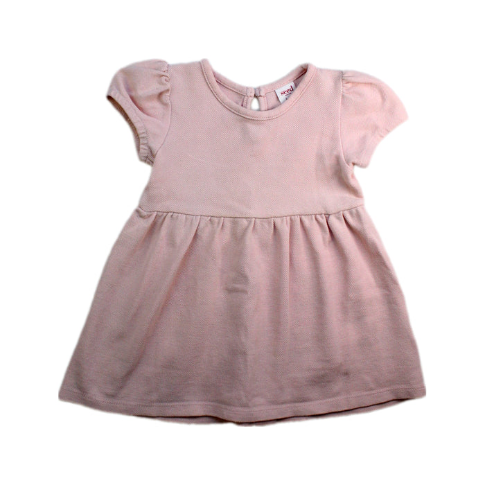 A Pink Short Sleeve Dresses from Seed in size 12-18M for girl. (Front View)
