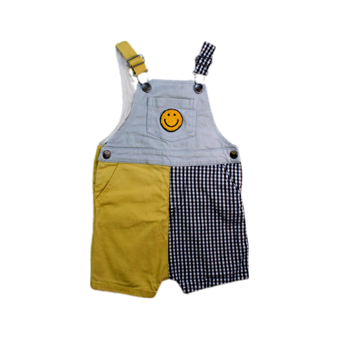A Yellow Overall Shorts from Seed in size 12-18M for neutral. (Front View)