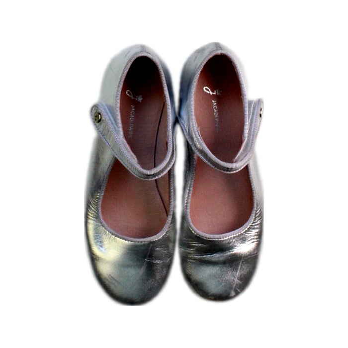 A Silver Flats from Jacadi in size 6T for girl. (Back View)