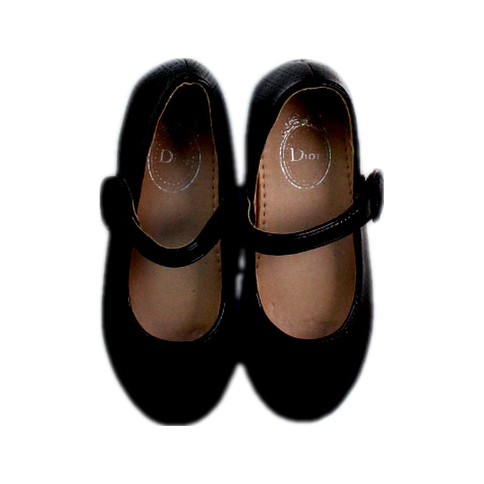 A Black Dress Shoes from Dior in size 5T for girl. (Back View)