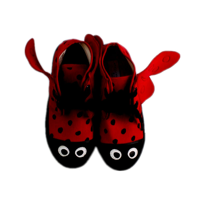 A Red Sneakers from Stella McCartney in size 5T for girl. (Back View)