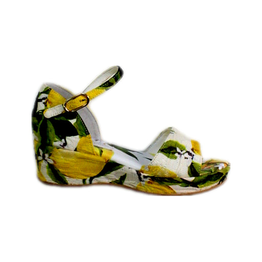 A Yellow Espadrilles from Dolce & Gabbana in size 4T for girl. (Front View)