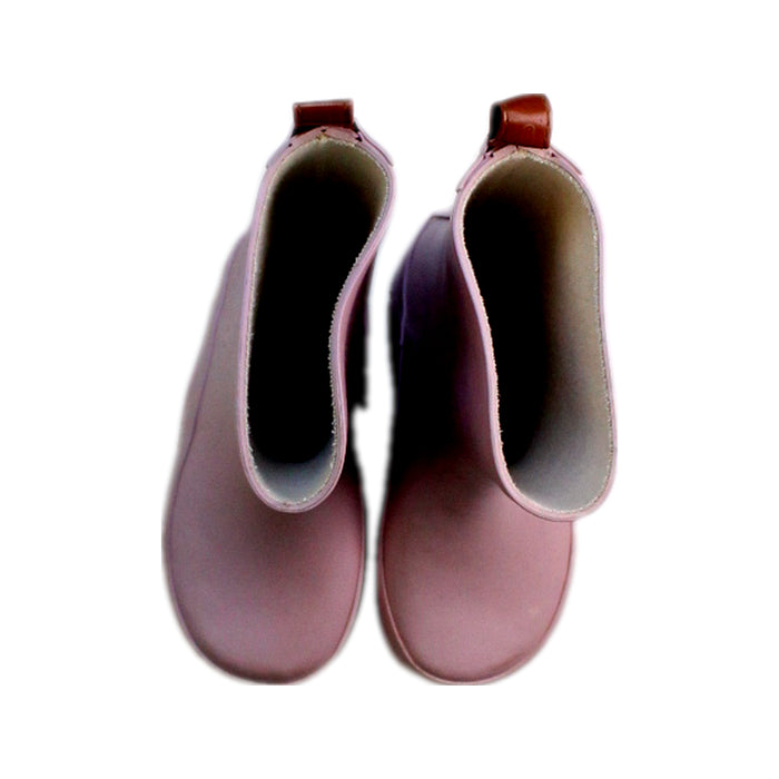 A Pink Rain Boots from Kuling in size 4T for girl. (Back View)