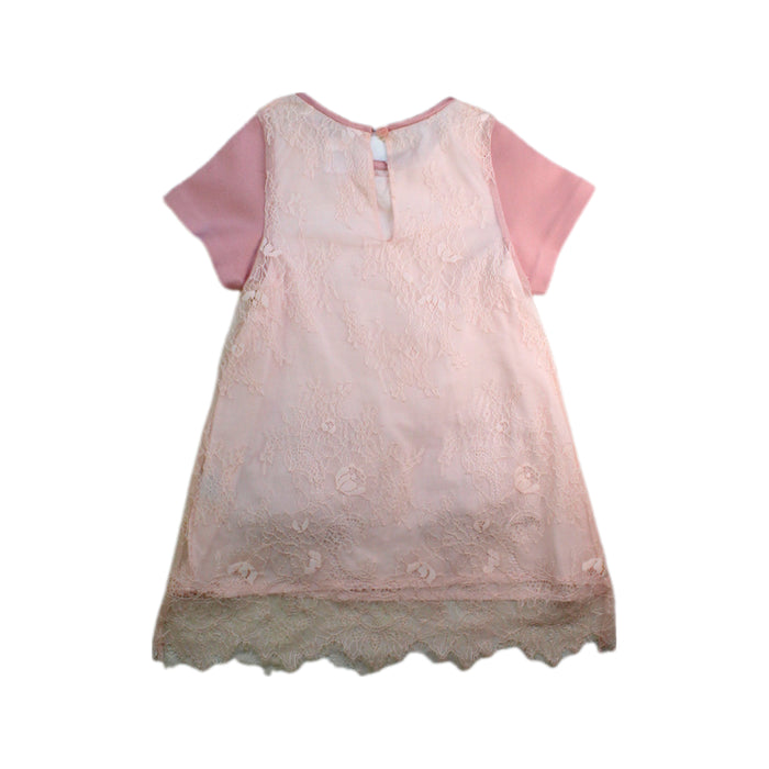 A Pink Short Sleeve Dresses from Kloset in size 3T for girl. (Back View)