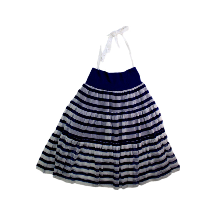 A Blue Sleeveless Dresses from Junior Gaultier in size 4T for girl. (Back View)