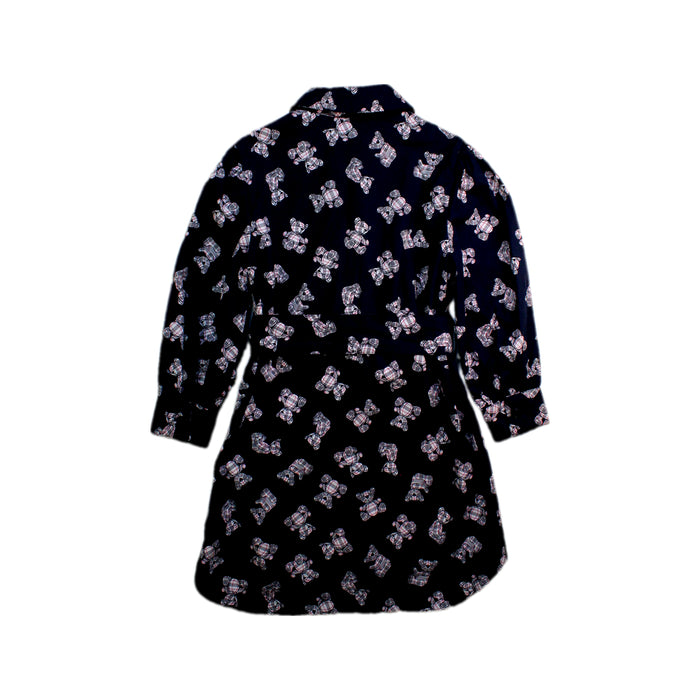 A Navy Long Sleeve Dresses from Burberry in size 3T for girl. (Back View)