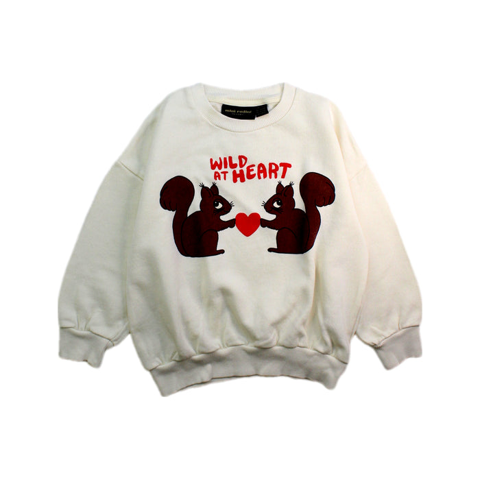A White Crewneck Sweatshirts from Mini Rodini in size 4T for girl. (Front View)