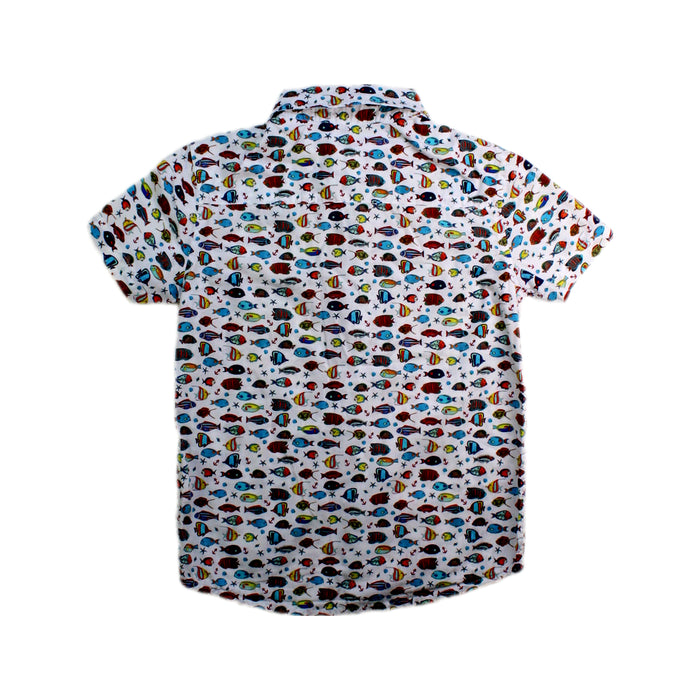 A Multicolour Short Sleeve Shirts from Paul Smith in size 5T for boy. (Back View)