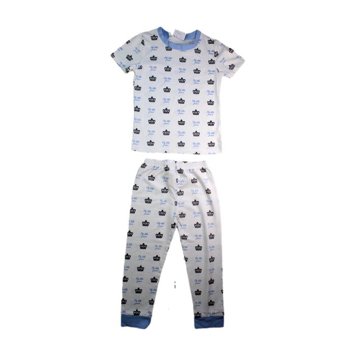 A White Pyjama Sets from Rachel Riley in size 5T for boy. (Front View)